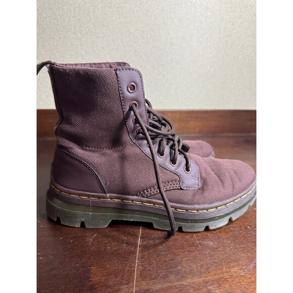 Dr. DOC MARTENS Combs Dark Burgundy Canvas Lace Up Boots Men\'s 8/Women’s 9 main image 5